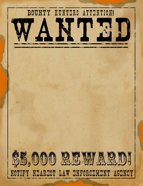 wanted poster template microsoft word