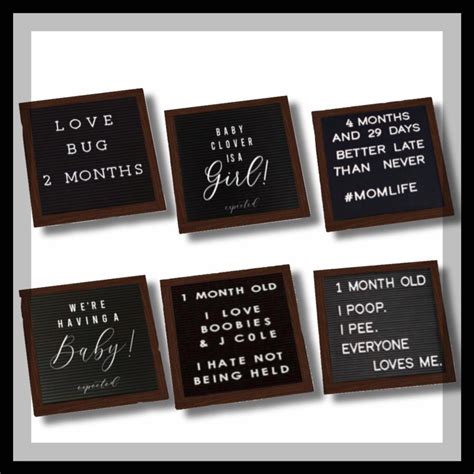 Pregnancy Letterboard Cc The Sims 4 Catalog