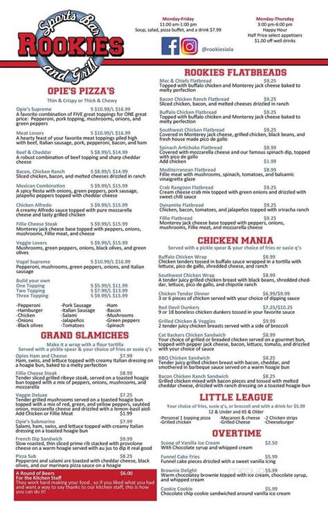 Sportspage bar & grille was established in 2003 at 14245 midlothian turnpike. Menu of Rookies Sports Bar and Grill in Iola, KS 66749