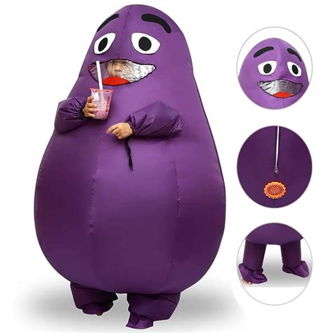 Inflatable Grimace Costume 2023 Grimace Halloween Costume Adults Becos