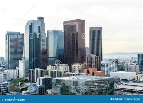 Downtown Los Angeles Skyscrapers Editorial Photo Image Of Colorful