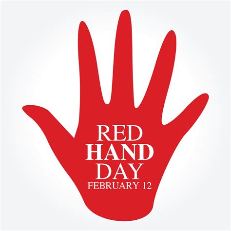 Red Hand Day Vector Illustration 5480765 Vector Art At Vecteezy