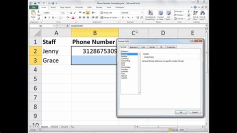Excel Phone Number Formatting Youtube