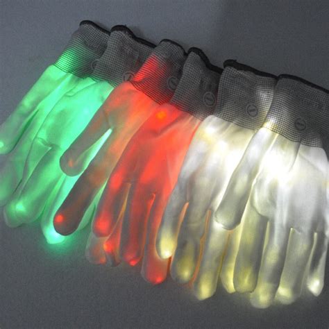 Novel 1 Pair Led Gloves Rave Light Finger Lighting Flashing Gloves