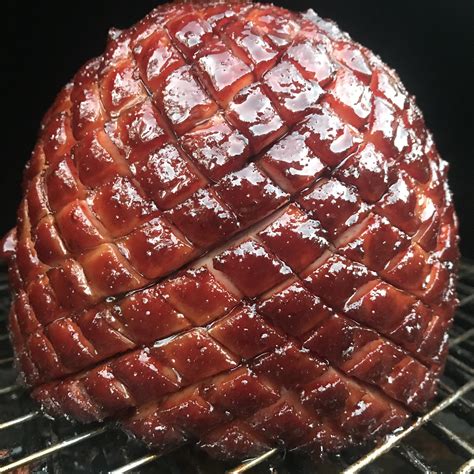 [homemade] double smoked cherry bourbon glazed ham r food