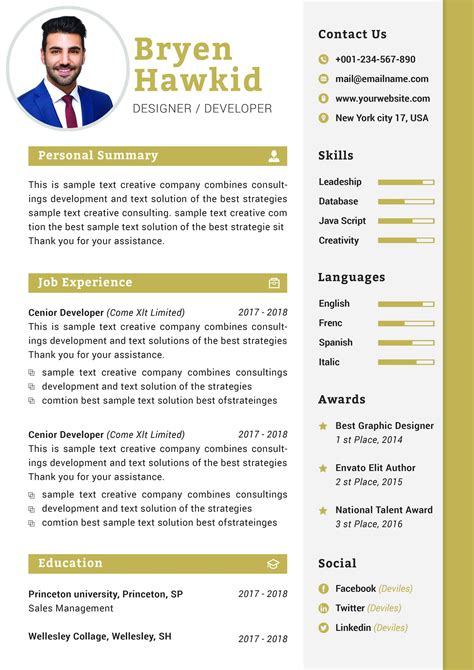 How do i choose the design of my cv template ? Modern Design Manager CV Template - Download Resume Templates