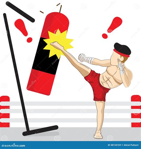 Cartoon Thai Kickboxing Stock Vector Illustration Of Culture 48134169