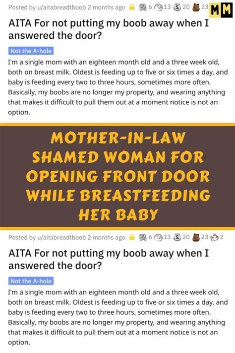 Mother In Law Shamed Woman For Opening Front Door While Breastfeeding
