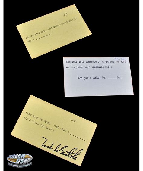 Set of 3 original question cards used by Gene Rayburn from the game
