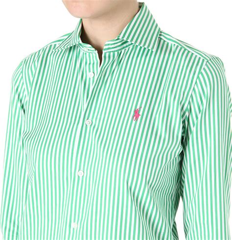 Lyst Ralph Lauren Nadine Striped Shirt In Green