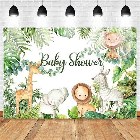 Wild Baby Shower Backdrop Jungle Animals Party Photo