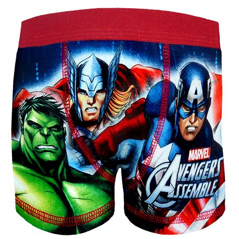 Marvel Avengers Assemble Official T 1 Pack Boys Boxer Shorts
