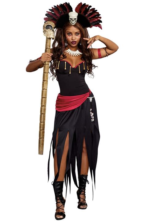 voodoo priestess costume halloween womens ladies adult fancy dress outfit