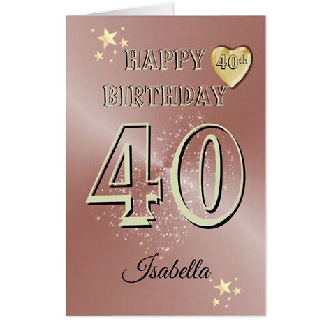 Personalised Large 40th Birthday Card For Her Zazzle