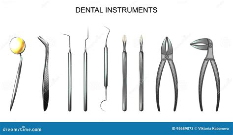 Instrumentos Dentales Odontología Ilustración Del Vector Ilustración