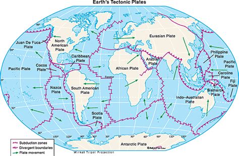 Earths Tectonic Plates Map By From Worlds