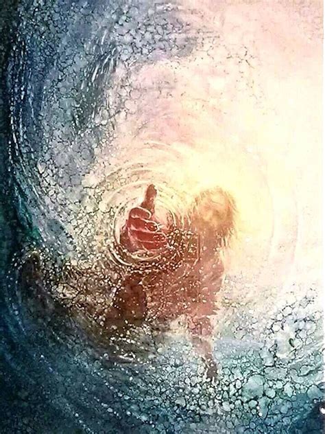 A Beautiful Illustration If Jesus Reaching Out To Save The Drowning