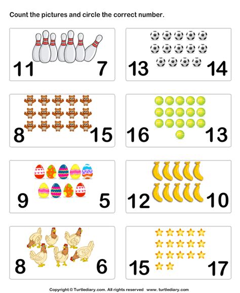 Identifying Numbers And Objects Turtle Diary Worksheet