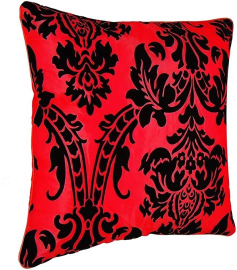 4 X Luxurious Damask Flock Polyester Taffeta With Microfibre Flocking Cushion Covers 18 X18