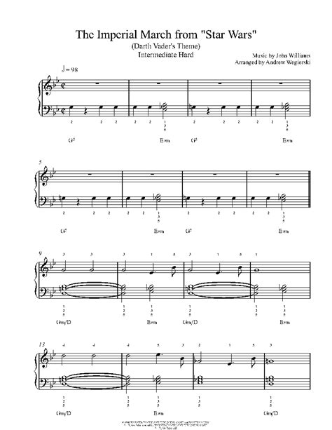 The Imperial March From Star Wars By John Williams Sheet Music