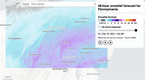 When Where Snow Will Fall In Pa Interactive Map Details Thursdays