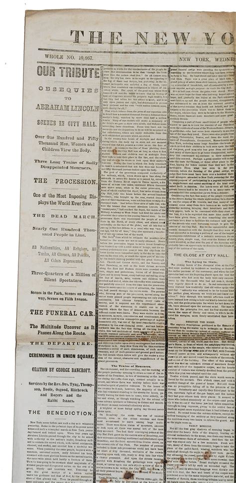 New York Herald April 26 1865 Lincoln Funeral — Horse Soldier