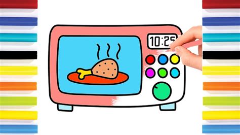 Colorings For Kids Microwave Oven Drawing And Colours For Childrens