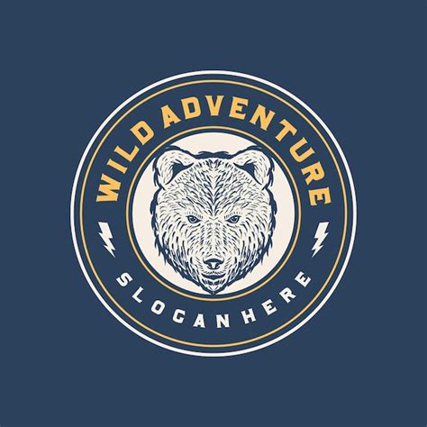 Premium Vector Wild Adventure Bear Head Badge Logo