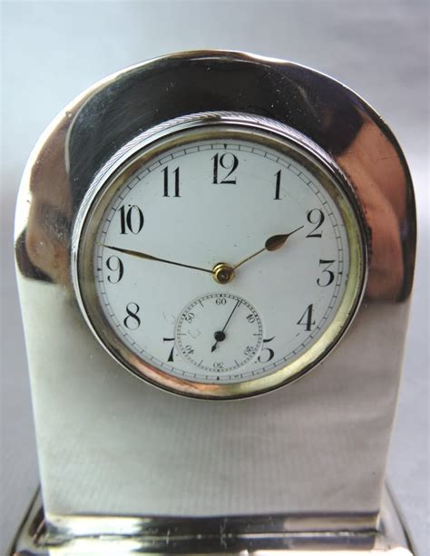 English Hallmarked Sterling Small Travel Clock Birmingham 1892 35