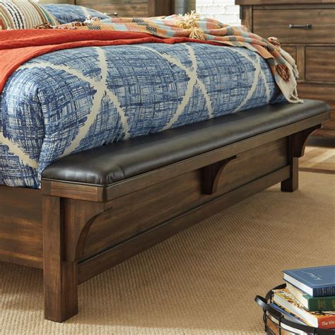 Signature Design By Ashley Lakeleigh Queen Panel Bed With Footboard Bench In Dark Brown Nfm
