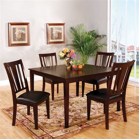 The table folds allowing you to double the space depending upon your needs. Shop Furniture of America Bridgette Espresso Dining Set with Square Dining Table at Lowes.com