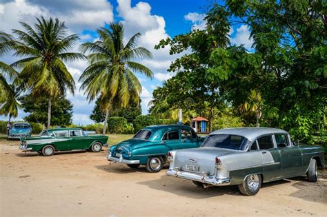 Trinidad Cuba December 11 2014 Old Classic American Car Par