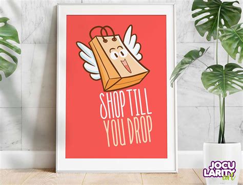 Cute Shop Till You Drop Wall Art Graphic By Jocularityart · Creative