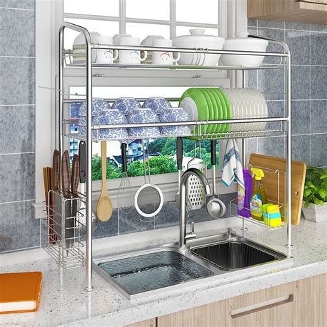 Previous post osaka japan castle. 2 Double Layers Kitchen Dish Rack Stainless Steel Sink ...