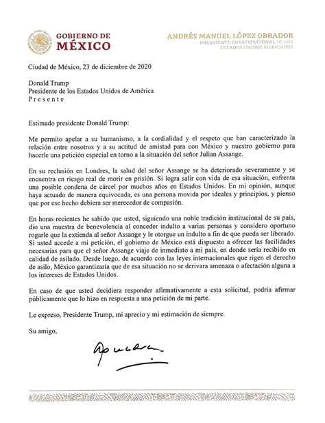 Carta Amlo A Trump By Diario 24 Horas Issuu
