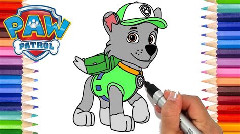 How To Draw Paw Patrol Rocky Coloring Pages For Kids Learn To Draw
