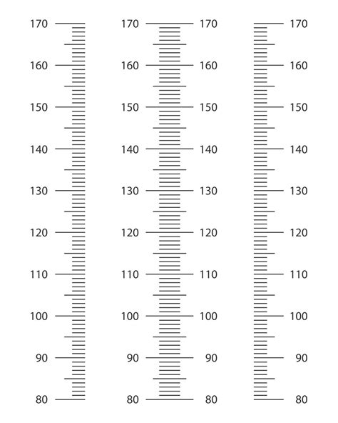 Stadiometer Scale Set From 80 To 170 Cm Kids Height Chart Template For