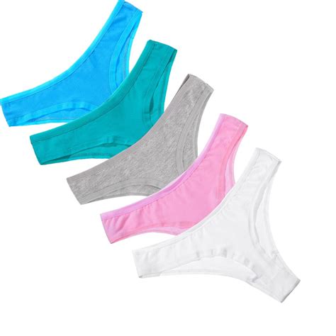 5 Piecelot Plus Size Xl Cotton Sexy Women Thong Underwear Womem Ladies G String Panties 2017