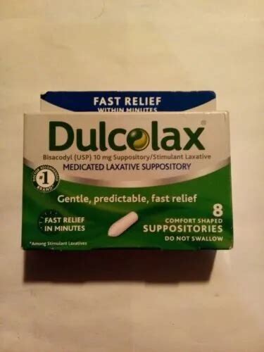 Dulcolax Medicated Laxative Suppository Suppositories Exp