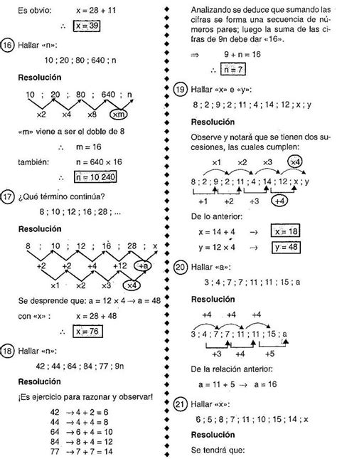 Fichas Para Imprimir Para Primero De Secundaria Sucesiones Numericas Reverasite