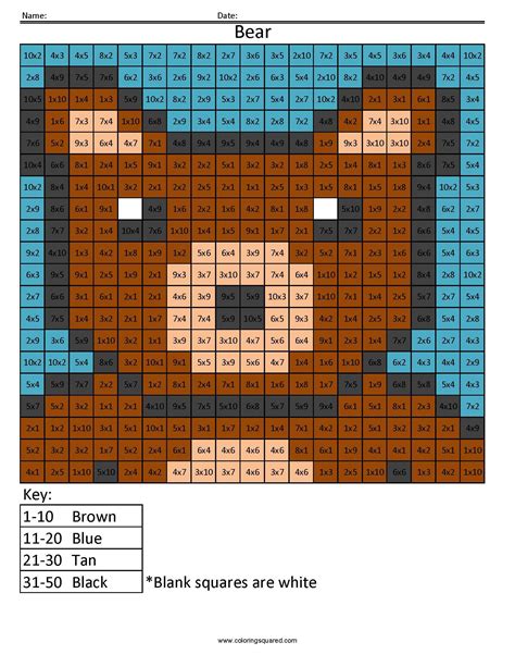 Math Coloring Math Facts Pixel Art