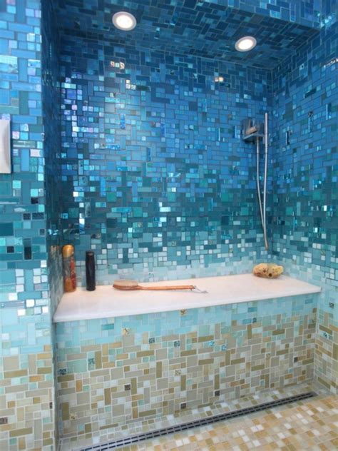 36 Stunning Mosaic Tiled Wall For Your Bathroom