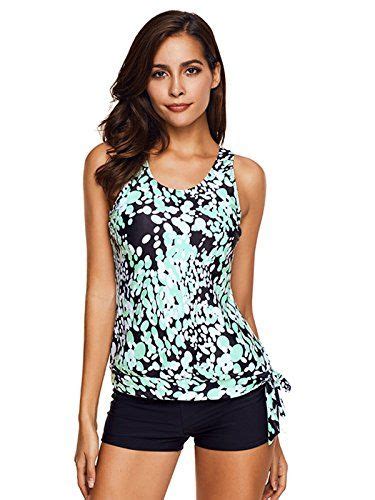 Zando Women Two Piece Dewdrop Printed Swimsuit Plus Size Slimming