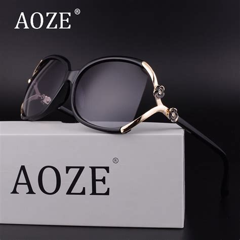2017 Aoze De Lujo Vintage Flor Polarizado Gafas De Sol Mujer Marca Diseñador Uv400 De Gafas De