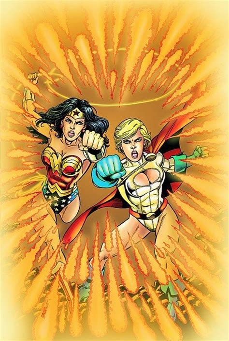 Wonder Woman And Power Girl By George Perez Comic Art George Perez Dc