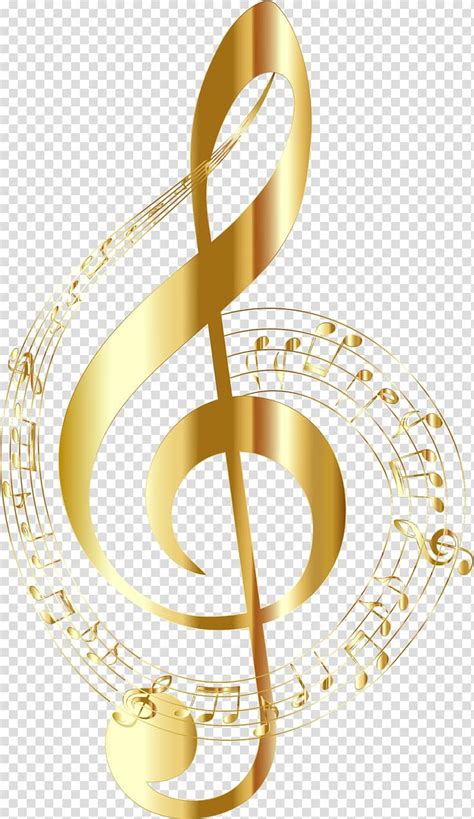 Gold G Clef Illustration Musical Note Staff Clef Musical Transparent