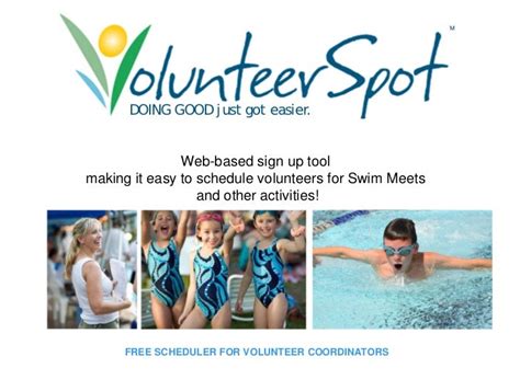 Swim Team Volunteer Scheduler Free And Easy By Volunteerspot