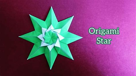 Origami 8 Point Star With Flower 折纸八角星 Origami Flowers Tutorial