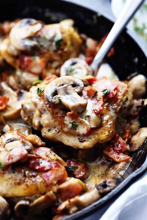 Creamy Bacon Mushroom Thyme Chicken The Recipe Critic