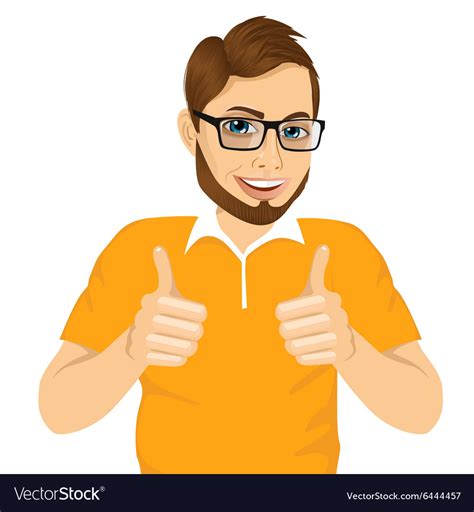 Young Man Showing Thumbs Up Sign Royalty Free Vector Image